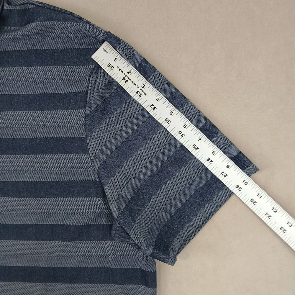Adidas XL Mens Polo Shirt Golf Knit Stripes‎ 24x29